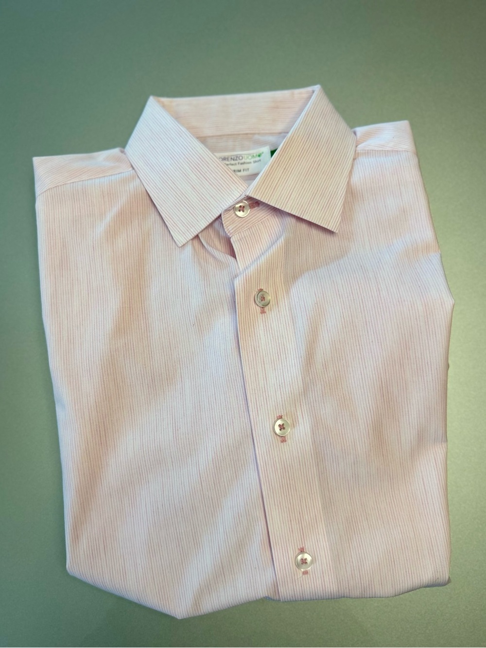 Lorenzo Uomo Light Pink Pinstripe Dress Shirt